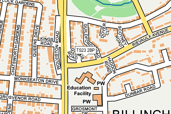 TS23 2BP map - OS OpenMap – Local (Ordnance Survey)
