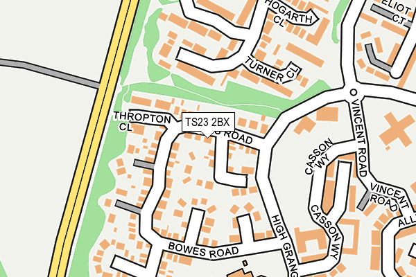 TS23 2BX map - OS OpenMap – Local (Ordnance Survey)