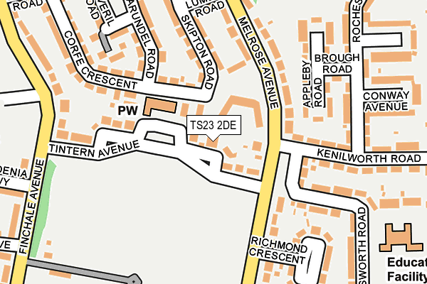 TS23 2DE map - OS OpenMap – Local (Ordnance Survey)