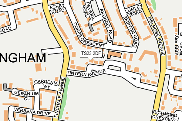 TS23 2DF map - OS OpenMap – Local (Ordnance Survey)