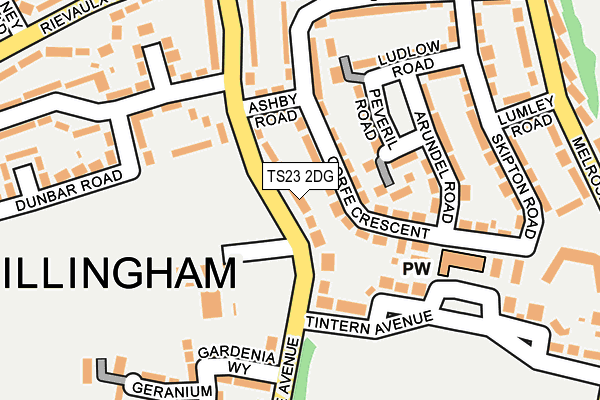 Map of BILLINGHAM HEADWAY LIMITED at local scale