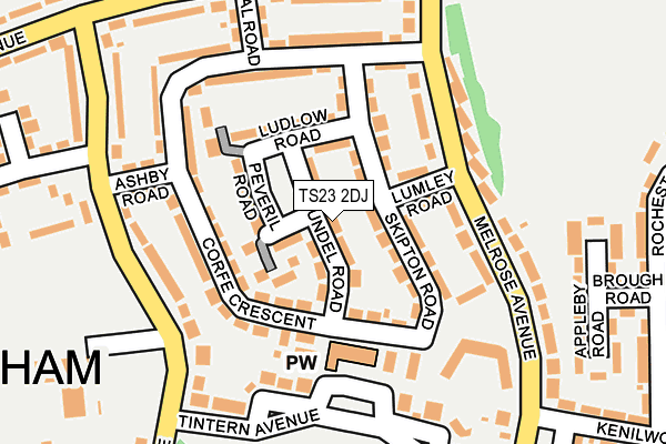 TS23 2DJ map - OS OpenMap – Local (Ordnance Survey)
