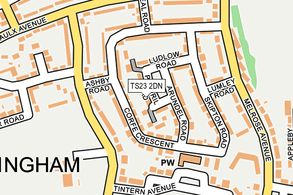 TS23 2DN map - OS OpenMap – Local (Ordnance Survey)