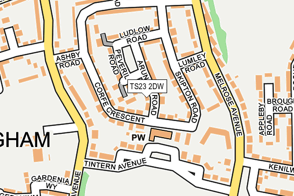 TS23 2DW map - OS OpenMap – Local (Ordnance Survey)