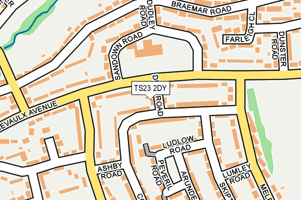 TS23 2DY map - OS OpenMap – Local (Ordnance Survey)