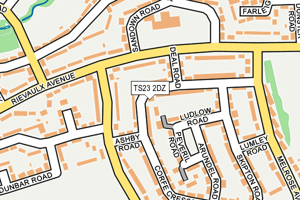 TS23 2DZ map - OS OpenMap – Local (Ordnance Survey)