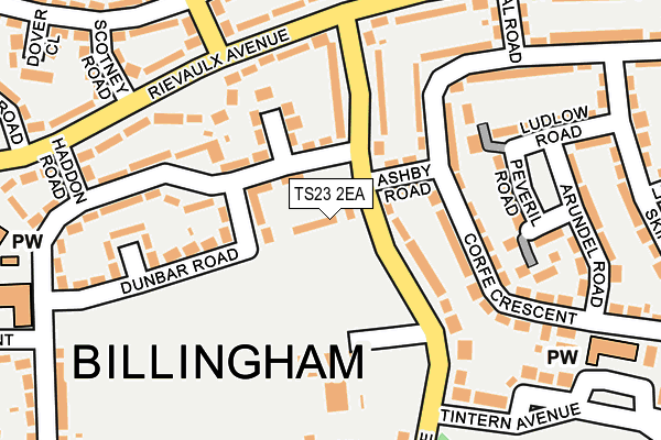 TS23 2EA map - OS OpenMap – Local (Ordnance Survey)