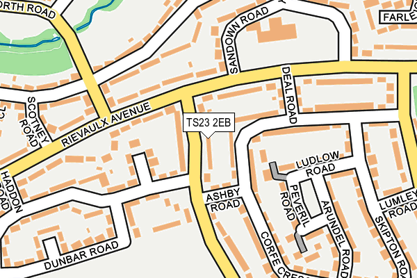 TS23 2EB map - OS OpenMap – Local (Ordnance Survey)