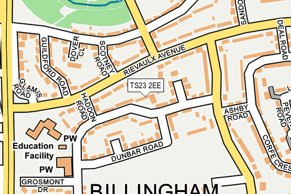 TS23 2EE map - OS OpenMap – Local (Ordnance Survey)