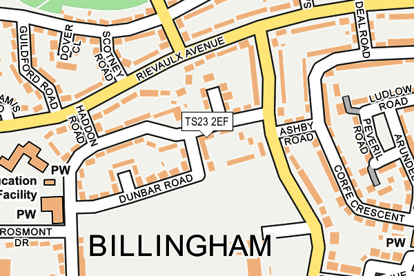 TS23 2EF map - OS OpenMap – Local (Ordnance Survey)