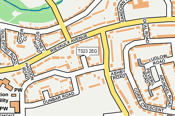 TS23 2EG map - OS OpenMap – Local (Ordnance Survey)