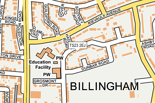 TS23 2EJ map - OS OpenMap – Local (Ordnance Survey)