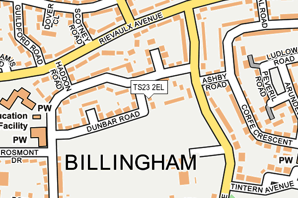 TS23 2EL map - OS OpenMap – Local (Ordnance Survey)