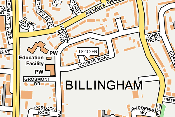 TS23 2EN map - OS OpenMap – Local (Ordnance Survey)