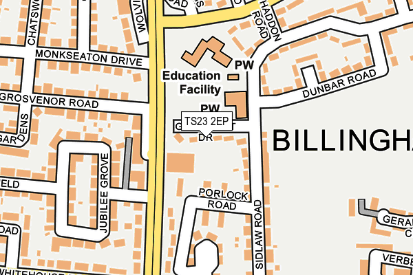 TS23 2EP map - OS OpenMap – Local (Ordnance Survey)