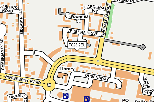 TS23 2EU map - OS OpenMap – Local (Ordnance Survey)