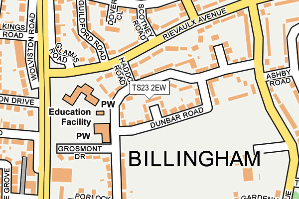 TS23 2EW map - OS OpenMap – Local (Ordnance Survey)