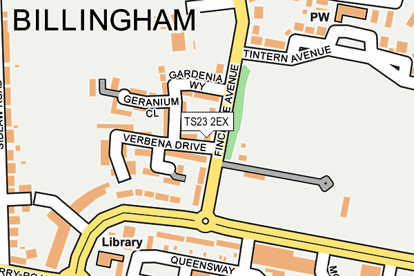 TS23 2EX map - OS OpenMap – Local (Ordnance Survey)