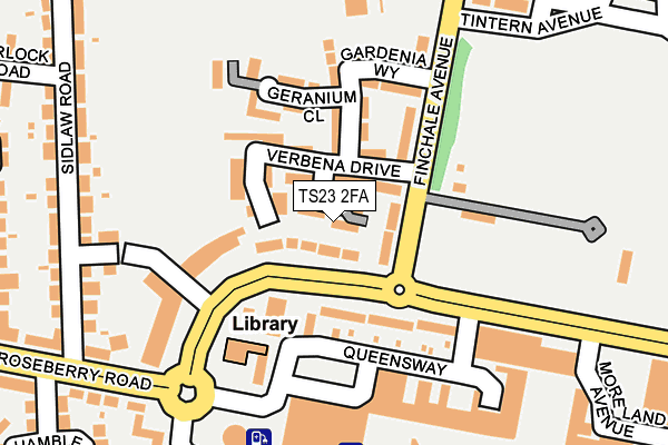 TS23 2FA map - OS OpenMap – Local (Ordnance Survey)