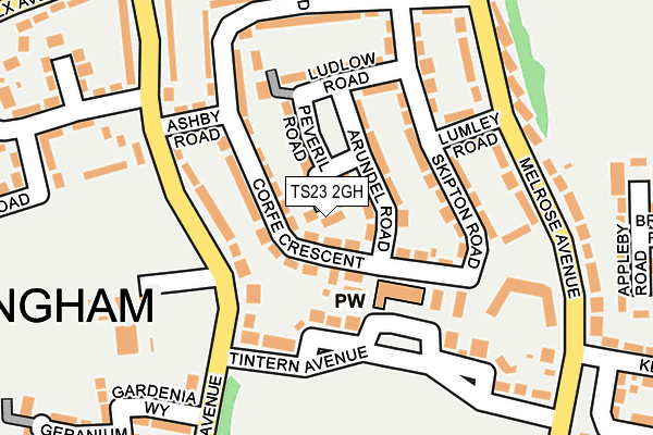 TS23 2GH map - OS OpenMap – Local (Ordnance Survey)