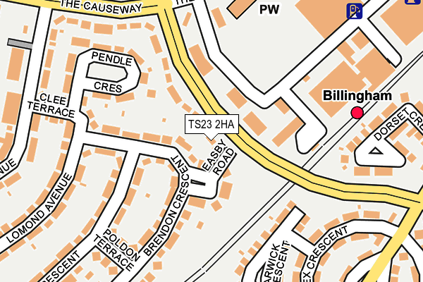 TS23 2HA map - OS OpenMap – Local (Ordnance Survey)