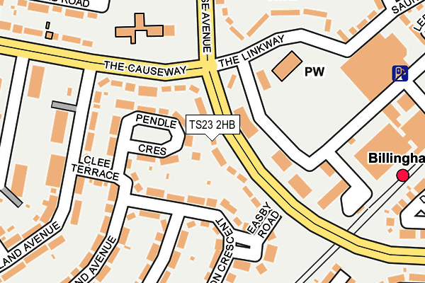 TS23 2HB map - OS OpenMap – Local (Ordnance Survey)