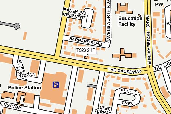 TS23 2HF map - OS OpenMap – Local (Ordnance Survey)