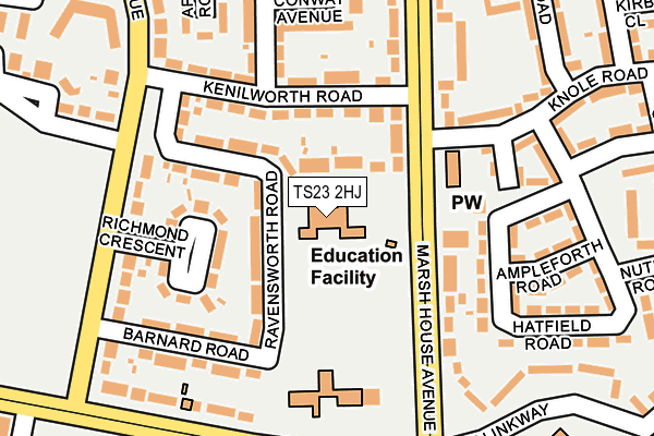 TS23 2HJ map - OS OpenMap – Local (Ordnance Survey)