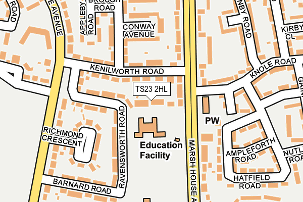 TS23 2HL map - OS OpenMap – Local (Ordnance Survey)