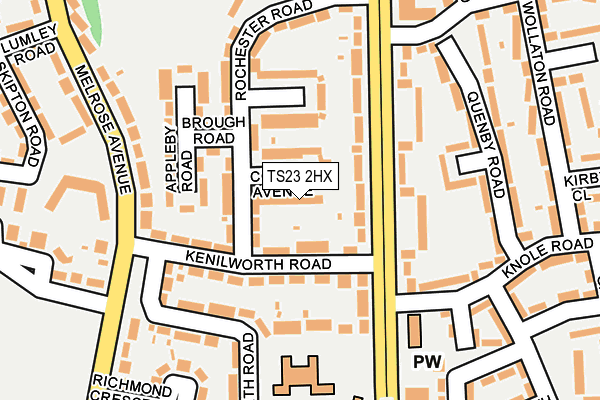 TS23 2HX map - OS OpenMap – Local (Ordnance Survey)