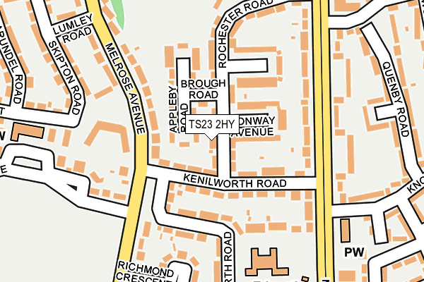 TS23 2HY map - OS OpenMap – Local (Ordnance Survey)