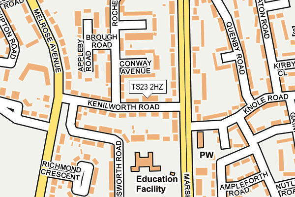 TS23 2HZ map - OS OpenMap – Local (Ordnance Survey)