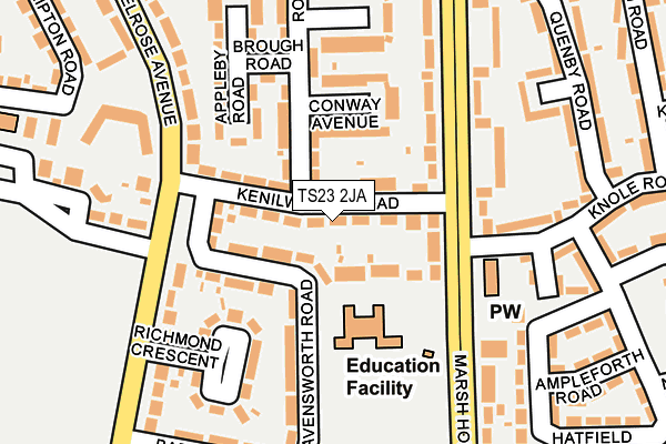 TS23 2JA map - OS OpenMap – Local (Ordnance Survey)