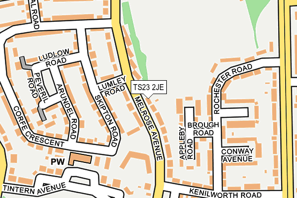 TS23 2JE map - OS OpenMap – Local (Ordnance Survey)