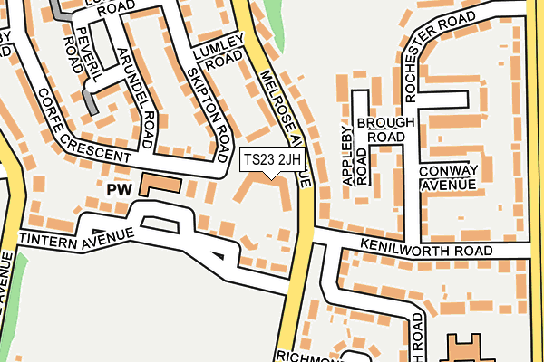 TS23 2JH map - OS OpenMap – Local (Ordnance Survey)