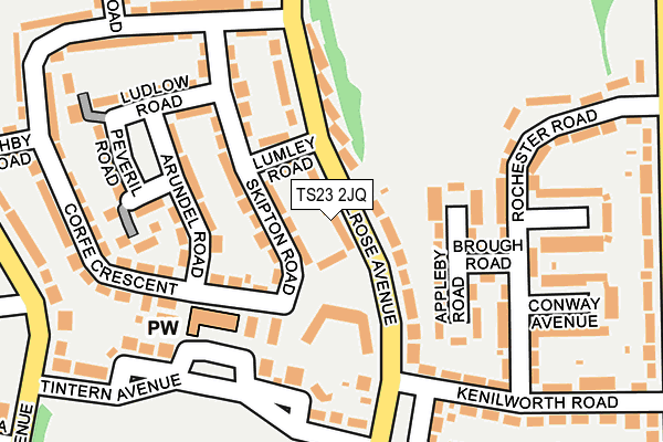 TS23 2JQ map - OS OpenMap – Local (Ordnance Survey)