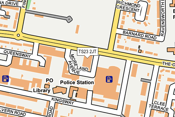 TS23 2JT map - OS OpenMap – Local (Ordnance Survey)