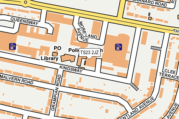 TS23 2JZ map - OS OpenMap – Local (Ordnance Survey)