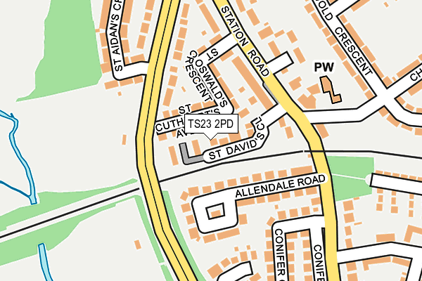 TS23 2PD map - OS OpenMap – Local (Ordnance Survey)