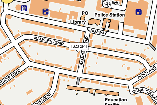 TS23 2PH map - OS OpenMap – Local (Ordnance Survey)