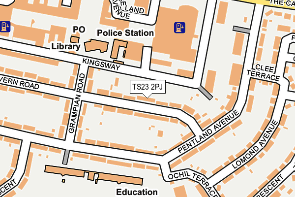 TS23 2PJ map - OS OpenMap – Local (Ordnance Survey)