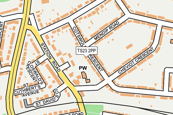 TS23 2PP map - OS OpenMap – Local (Ordnance Survey)