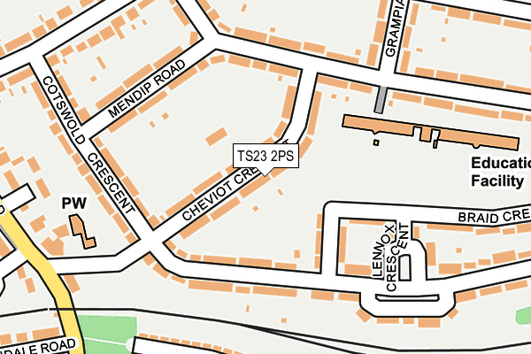 TS23 2PS map - OS OpenMap – Local (Ordnance Survey)