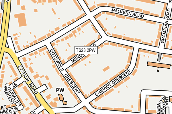 TS23 2PW map - OS OpenMap – Local (Ordnance Survey)