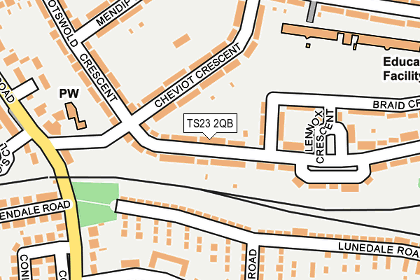 TS23 2QB map - OS OpenMap – Local (Ordnance Survey)