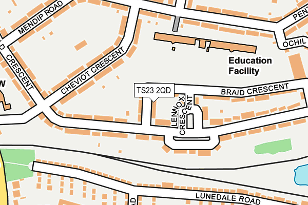 TS23 2QD map - OS OpenMap – Local (Ordnance Survey)