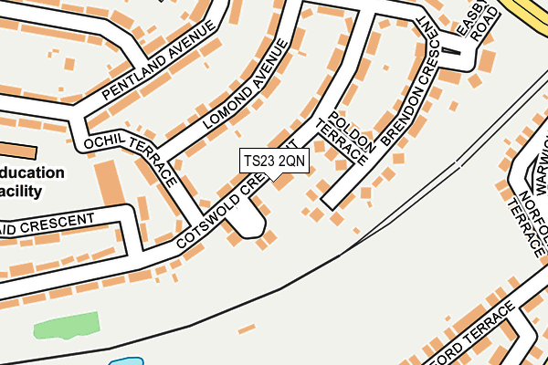TS23 2QN map - OS OpenMap – Local (Ordnance Survey)