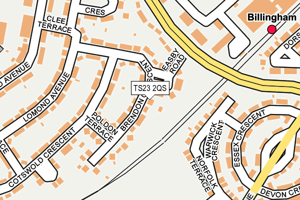 TS23 2QS map - OS OpenMap – Local (Ordnance Survey)