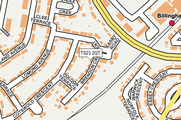TS23 2QT map - OS OpenMap – Local (Ordnance Survey)