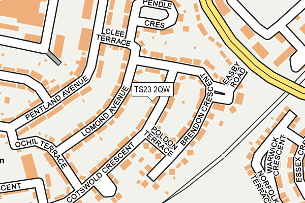 TS23 2QW map - OS OpenMap – Local (Ordnance Survey)
